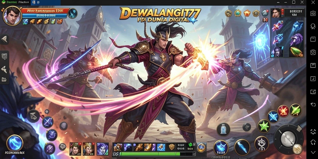 Tampilan seru dari gameplay pertarungan di DEWALANGIT77