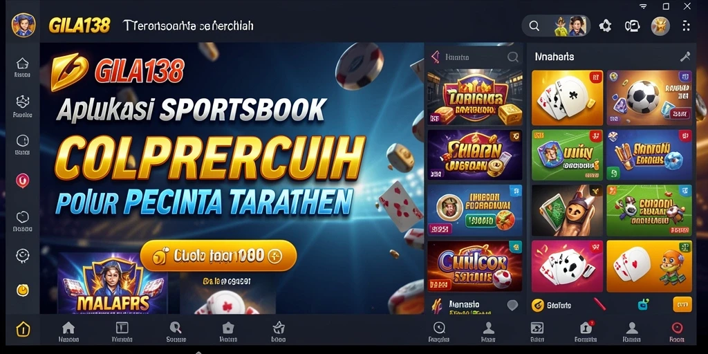 Tampilan menarik dari aplikasi GILA138 saat memasang taruhan olahraga.