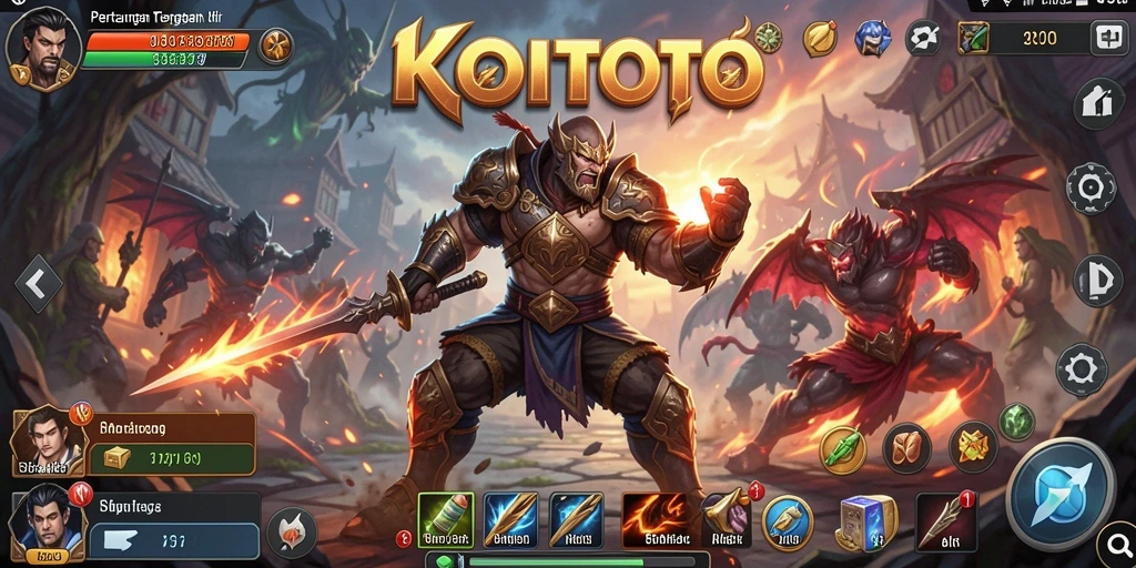 Tampilan gameplay KOITOTO yang mendebarkan dengan aksi pertarungan intens.