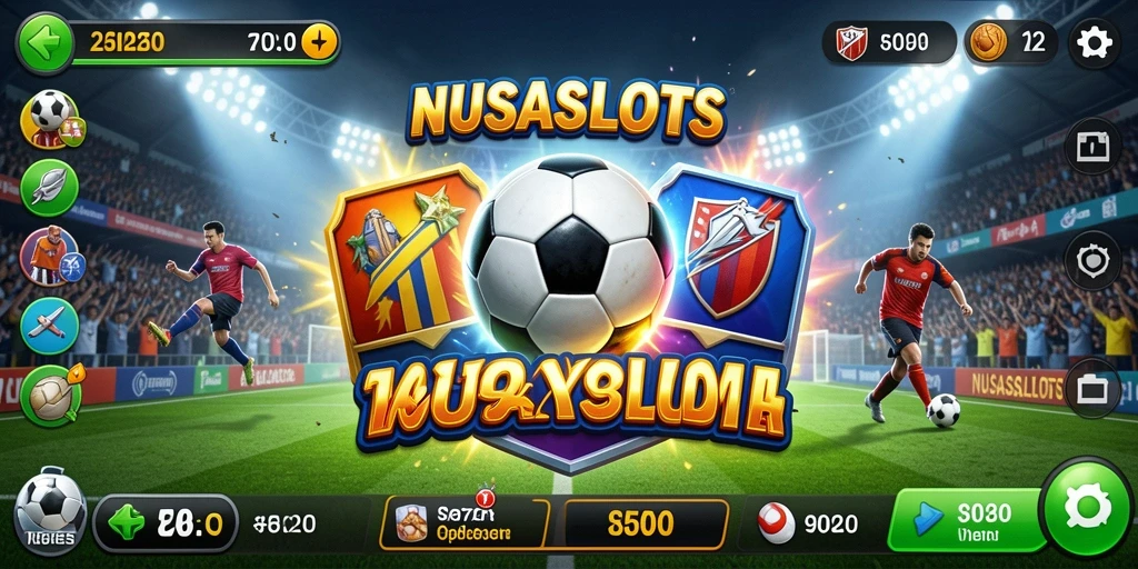 Gameplay menarik NUSASLOTS dengan tema sepak bola yang menggugah semangat.