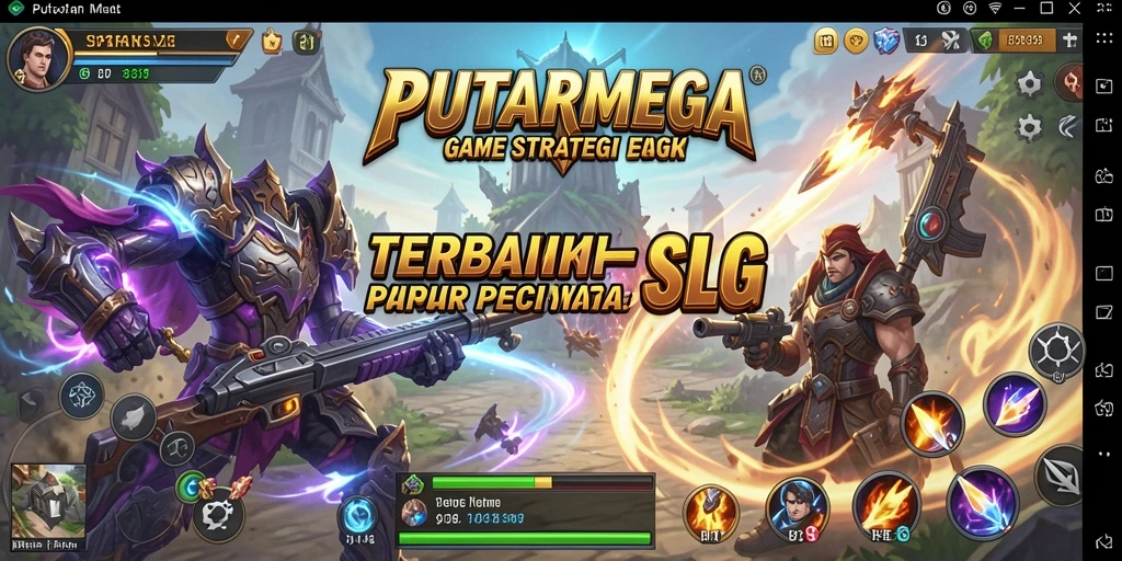 Tampilan gameplay menegangkan dalam PUTARMEGA dengan strategi SLG yang mendalam.