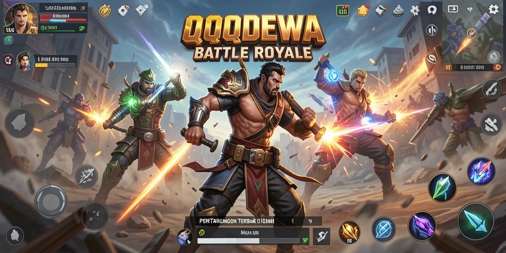Tangkapan layar gameplay seru di QQDEWA, aksi Battle Royale yang mendebarkan.
