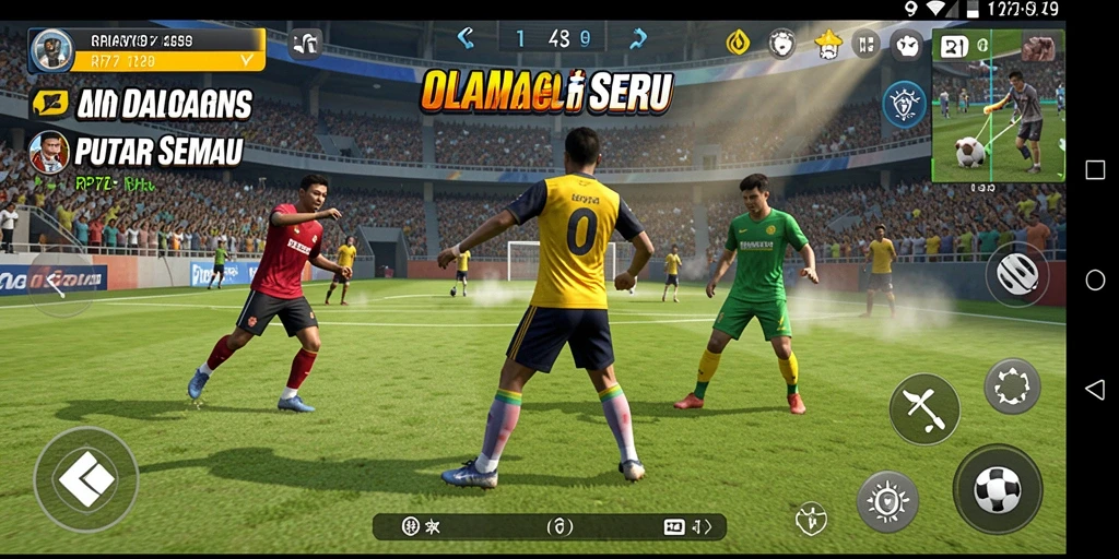 Tangkapan layar menunjukkan aksi seru dalam game olahraga RP79.