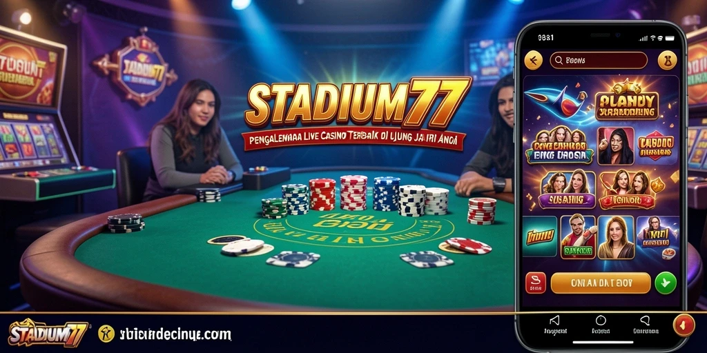 Tampilan gameplay Live Casino yang memukau dan interaktif di STADIUM77.