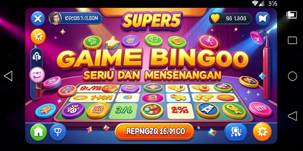 Screenshot gameplay SUPER5 yang menampilkan suasana permainan Bingo.